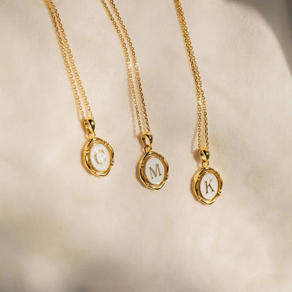 Accented Initial Chain Charm Necklace
