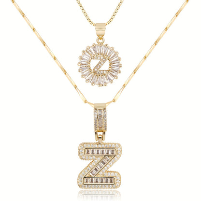 Keep & Share: 2pc 14k Diamond Letter Initial Necklaces
