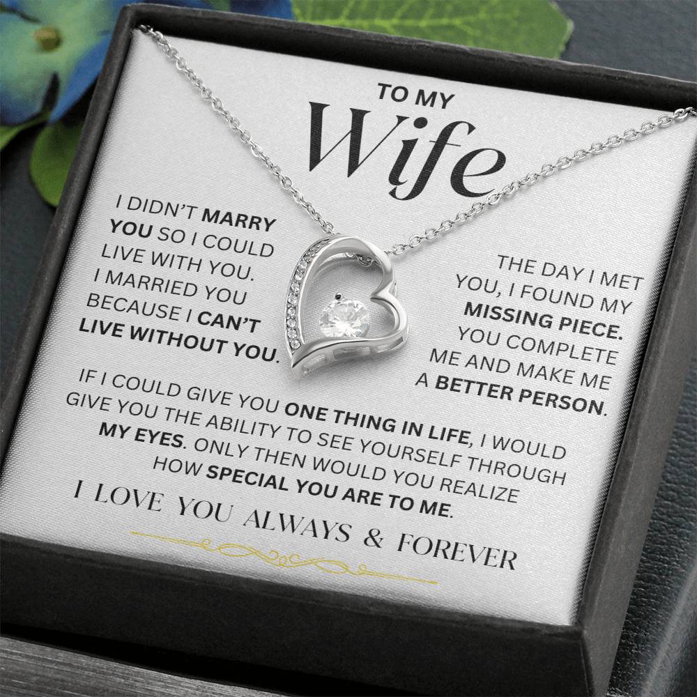 Wife - I Can't Live Without You - Forever Love Necklace