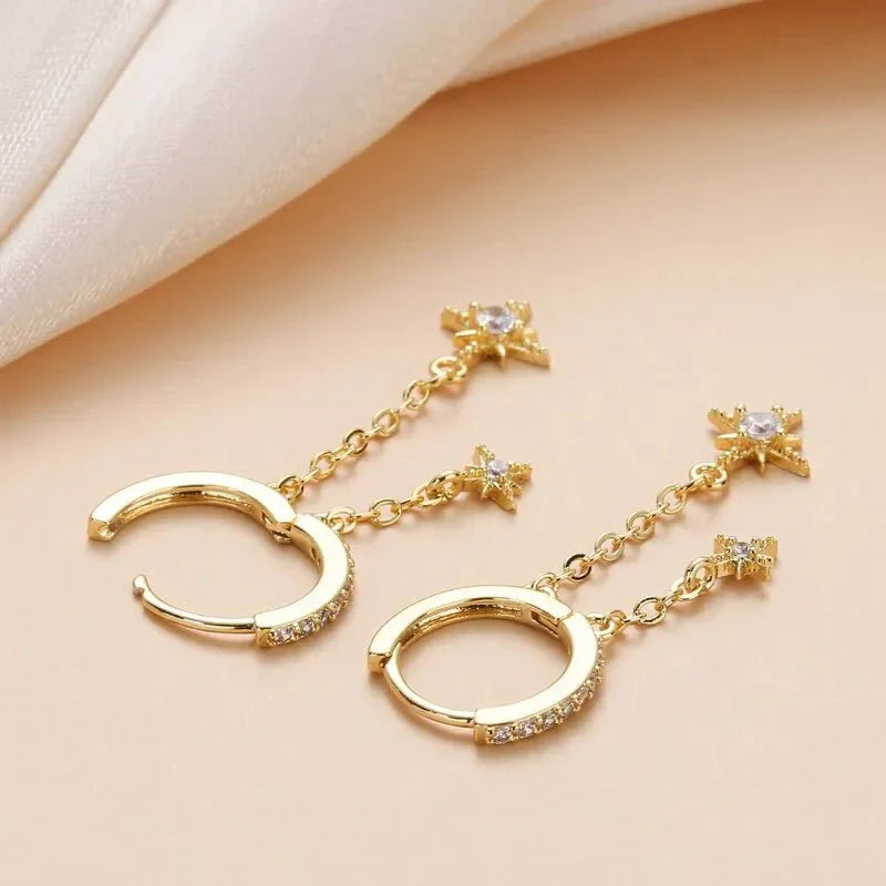 Celestial Diamond Hoop Earrings