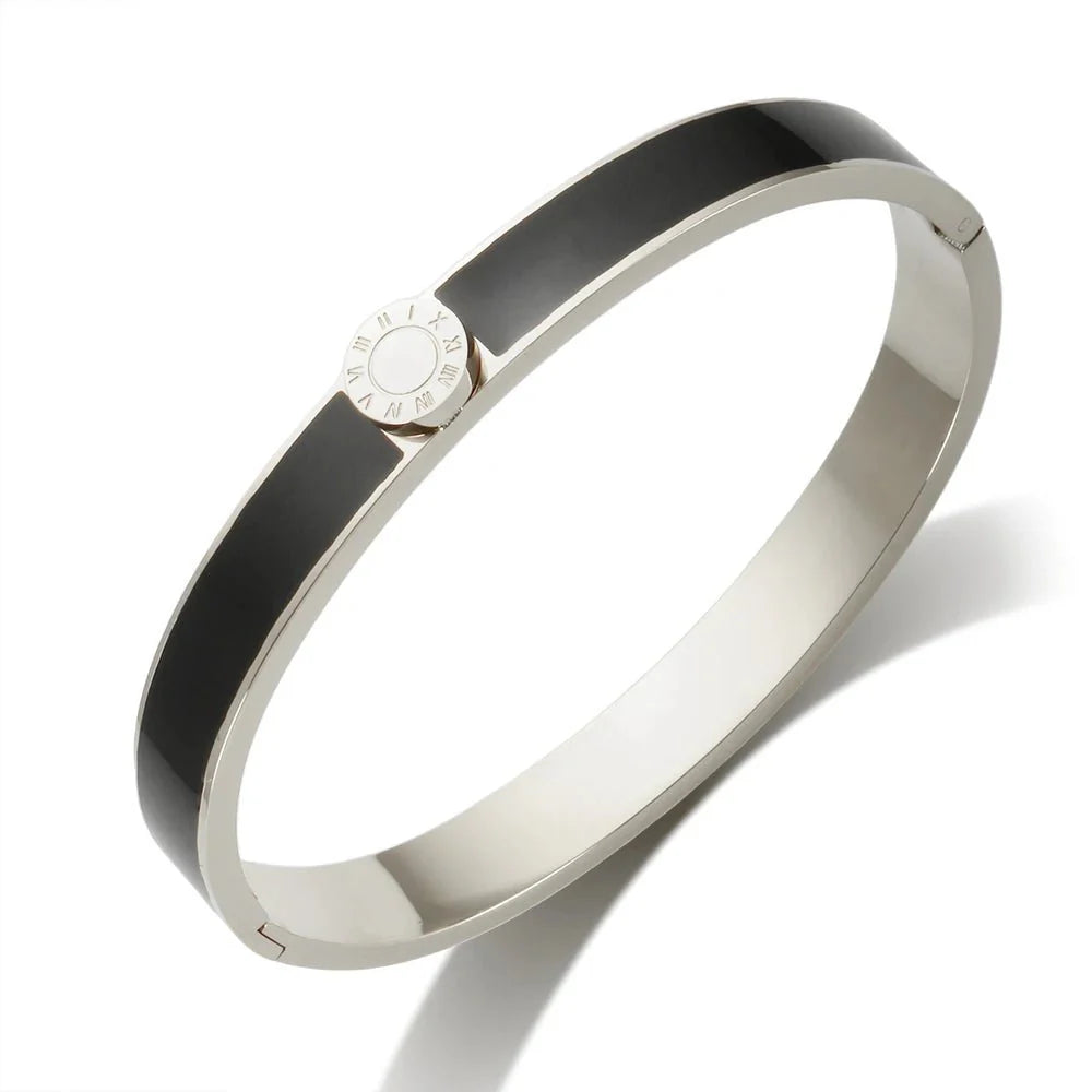 Classy Roman Numeral Bangle Bracelet and Rings