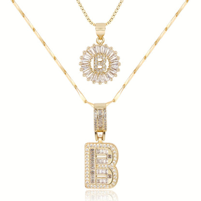 Keep & Share: 2pc 14k Diamond Letter Initial Necklaces