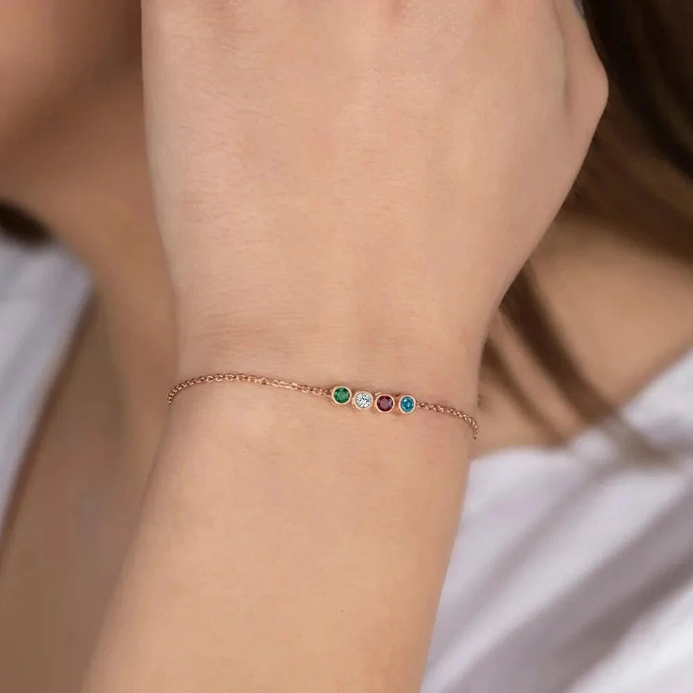 Dainty Birthstone Chain Bracelet