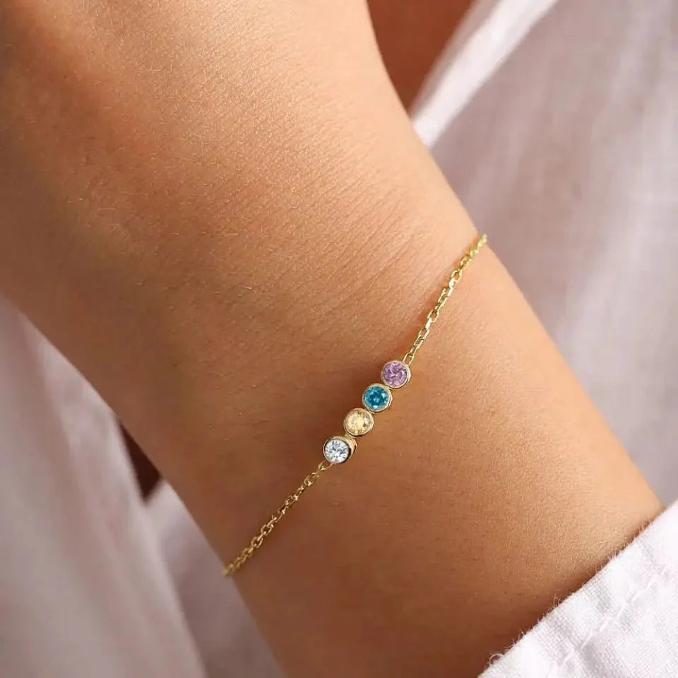 Dainty Birthstone Chain Bracelet