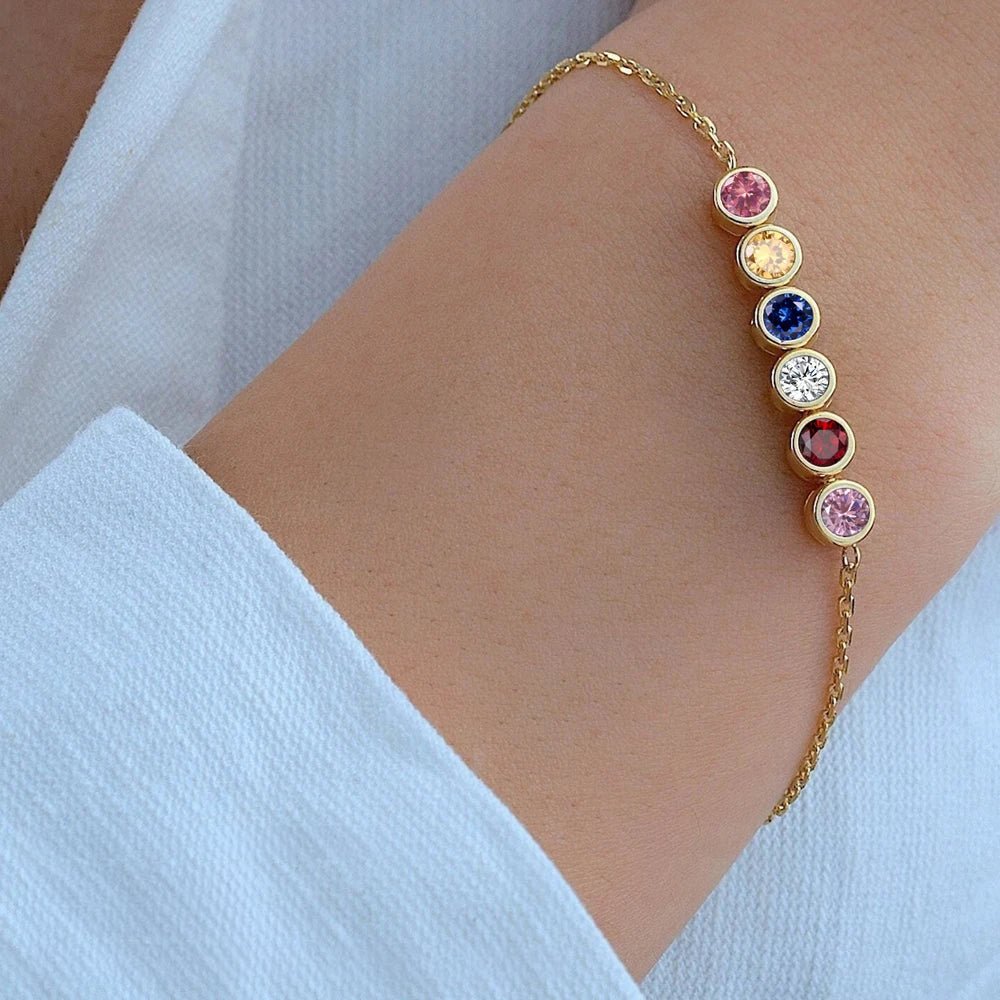 Dainty Birthstone Chain Bracelet
