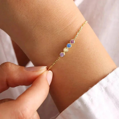 Dainty Birthstone Chain Bracelet