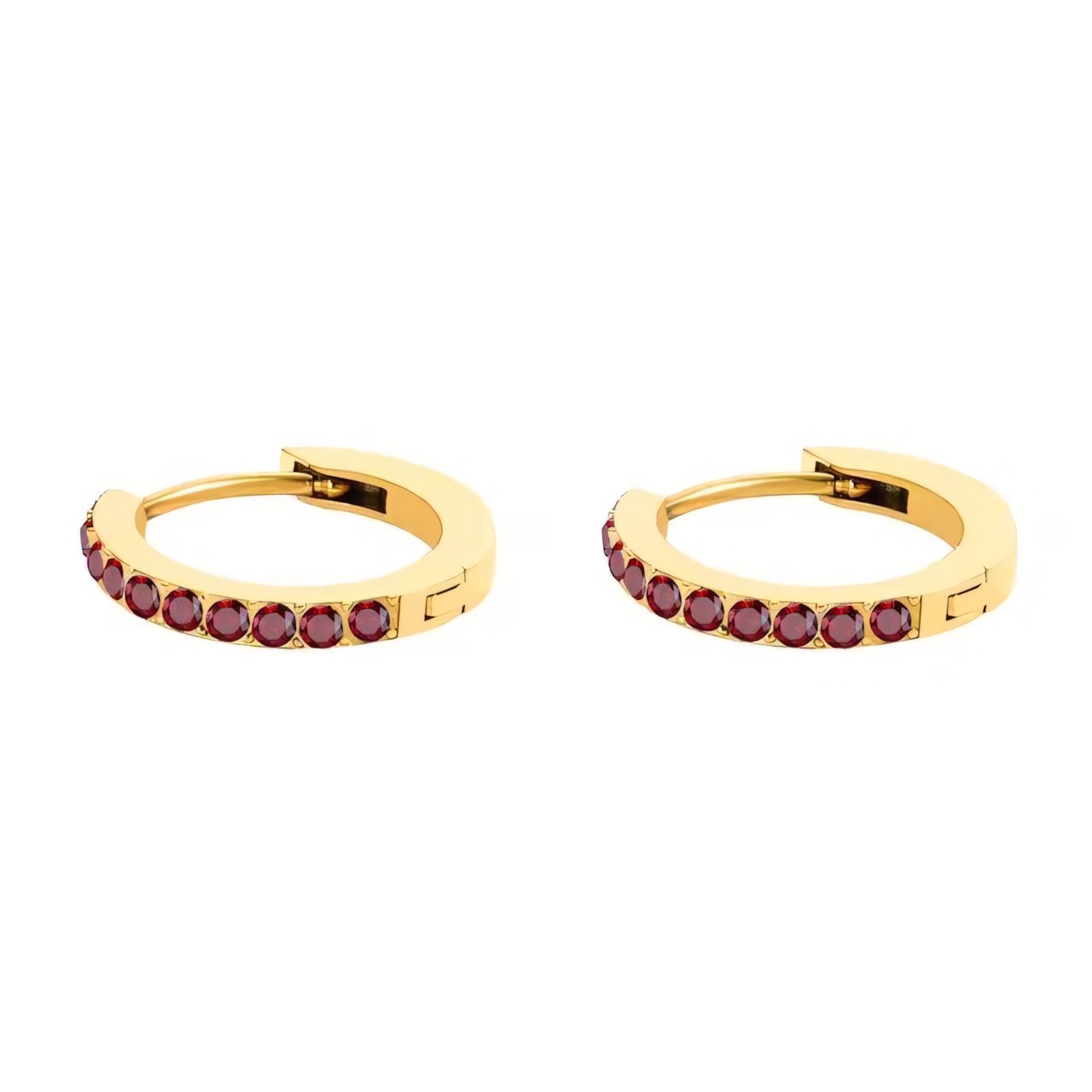 Dainty Birthstone Hoop Huggie Earrings