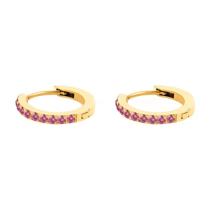 Dainty Birthstone Hoop Huggie Earrings