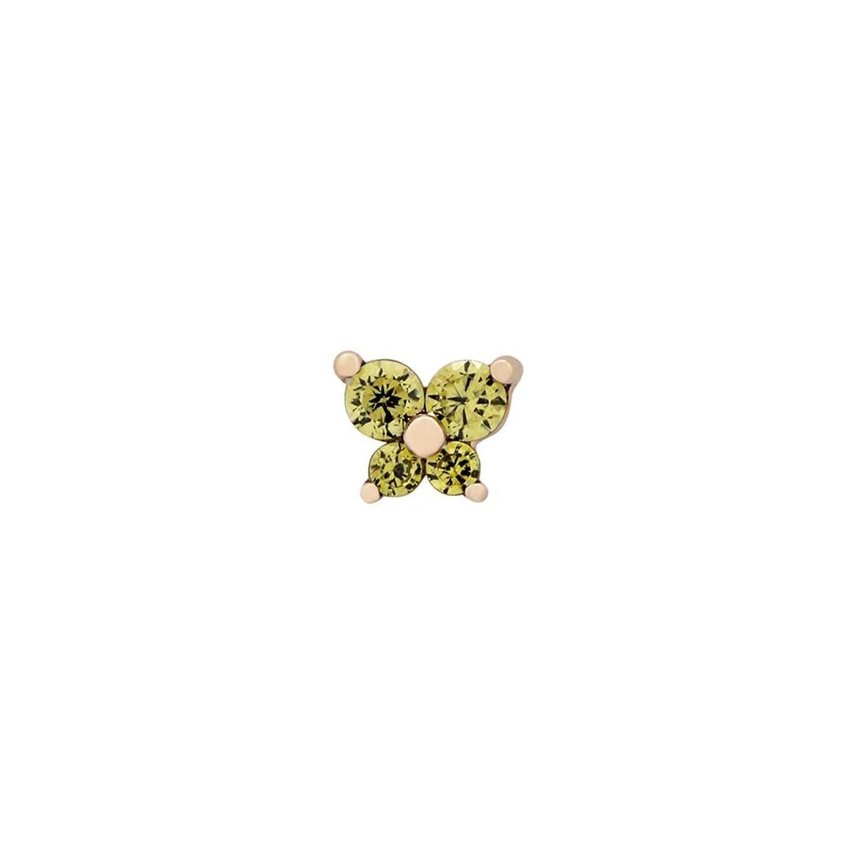 Dainty Butterfly Birthstone Stud Earring