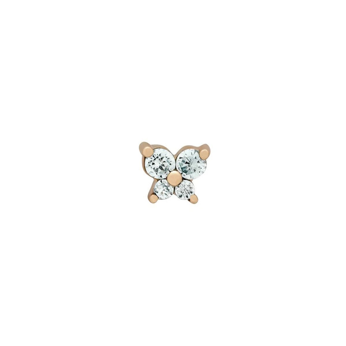 Dainty Butterfly Birthstone Stud Earring
