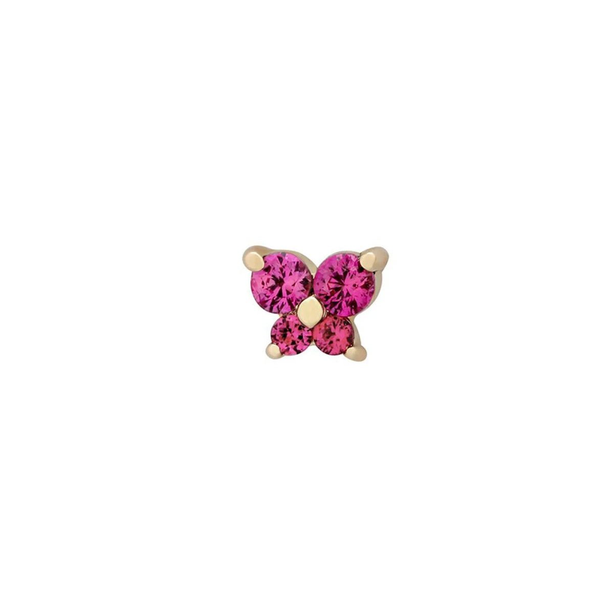 Dainty Butterfly Birthstone Stud Earring