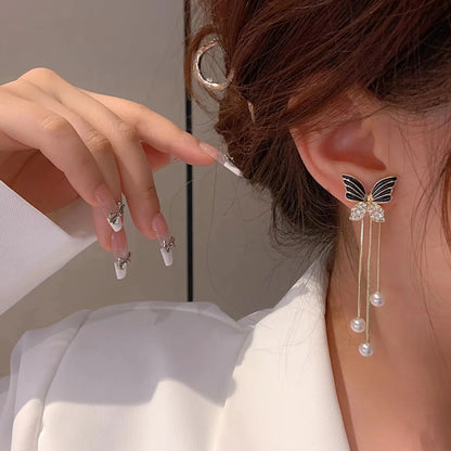 Dainty Butterfly Dangle Earrings