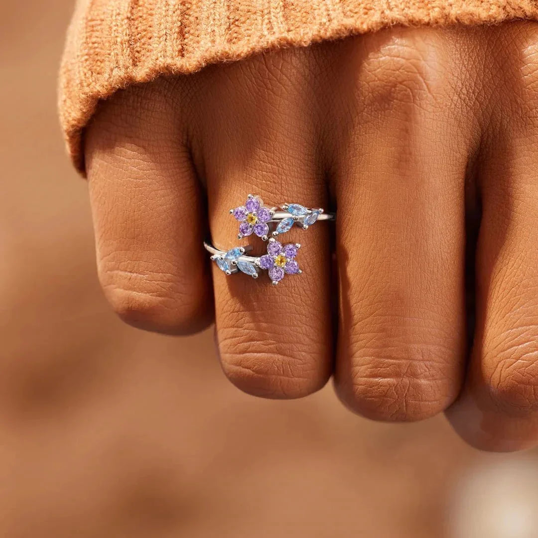 Dainty Forget-Me-Nots Floral Ring