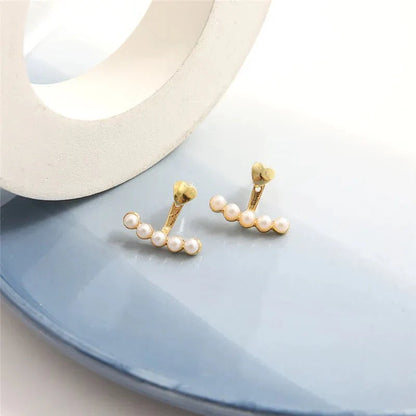 Dainty Heart Pearls Earrings