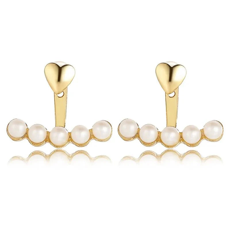 Dainty Heart Pearls Earrings