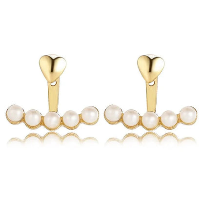 Dainty Heart Pearls Earrings