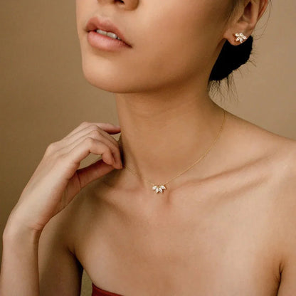 Dainty Lotus Floral Necklace