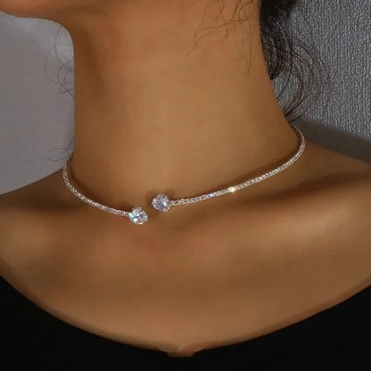 Diamond Heart Open Choker Necklace