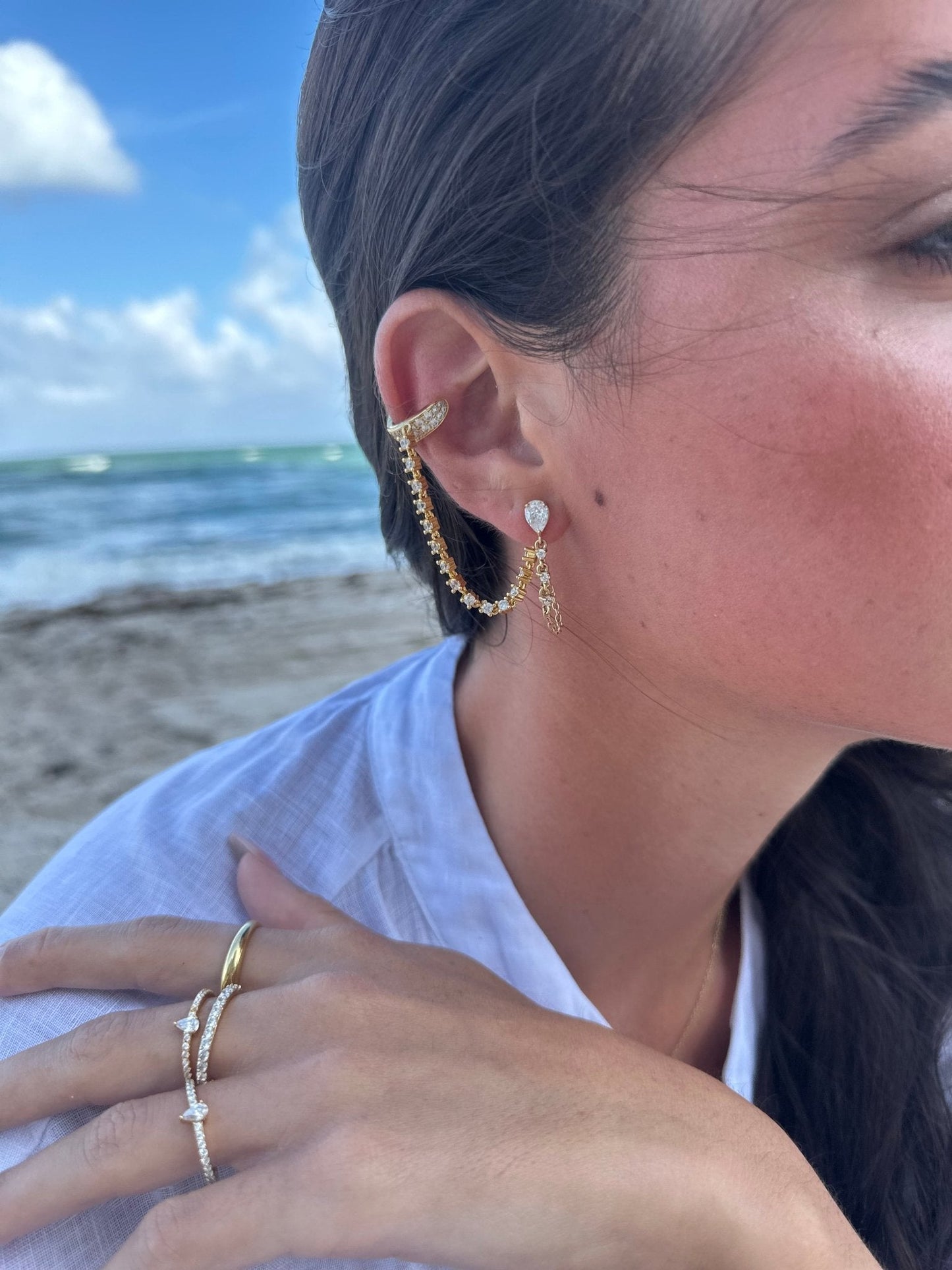 Diamond Rope Ear Cuff