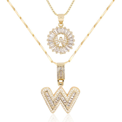 14k Diamond Initial Necklace Set - The Signature Duo