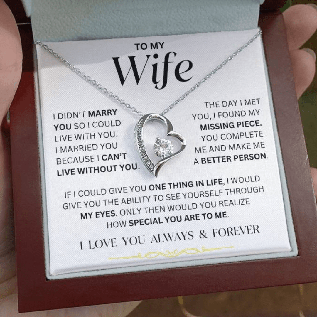 Wife - I Can't Live Without You - Forever Love Necklace