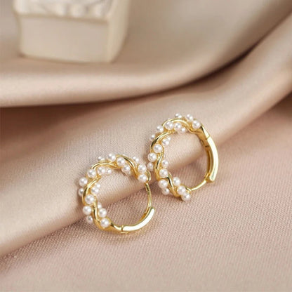 Elegant Beaded Hoop Earrings