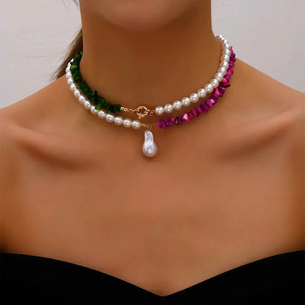 Elegant Pearl Statement Necklace Choker