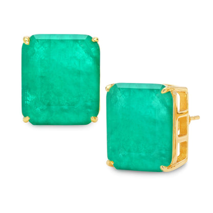 Emerald Ovesized Goddess Studs