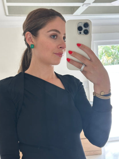 Emerald Ovesized Goddess Studs