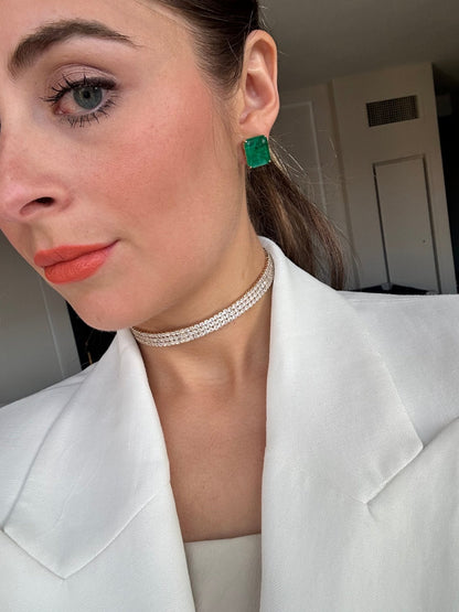 Emerald Ovesized Goddess Studs