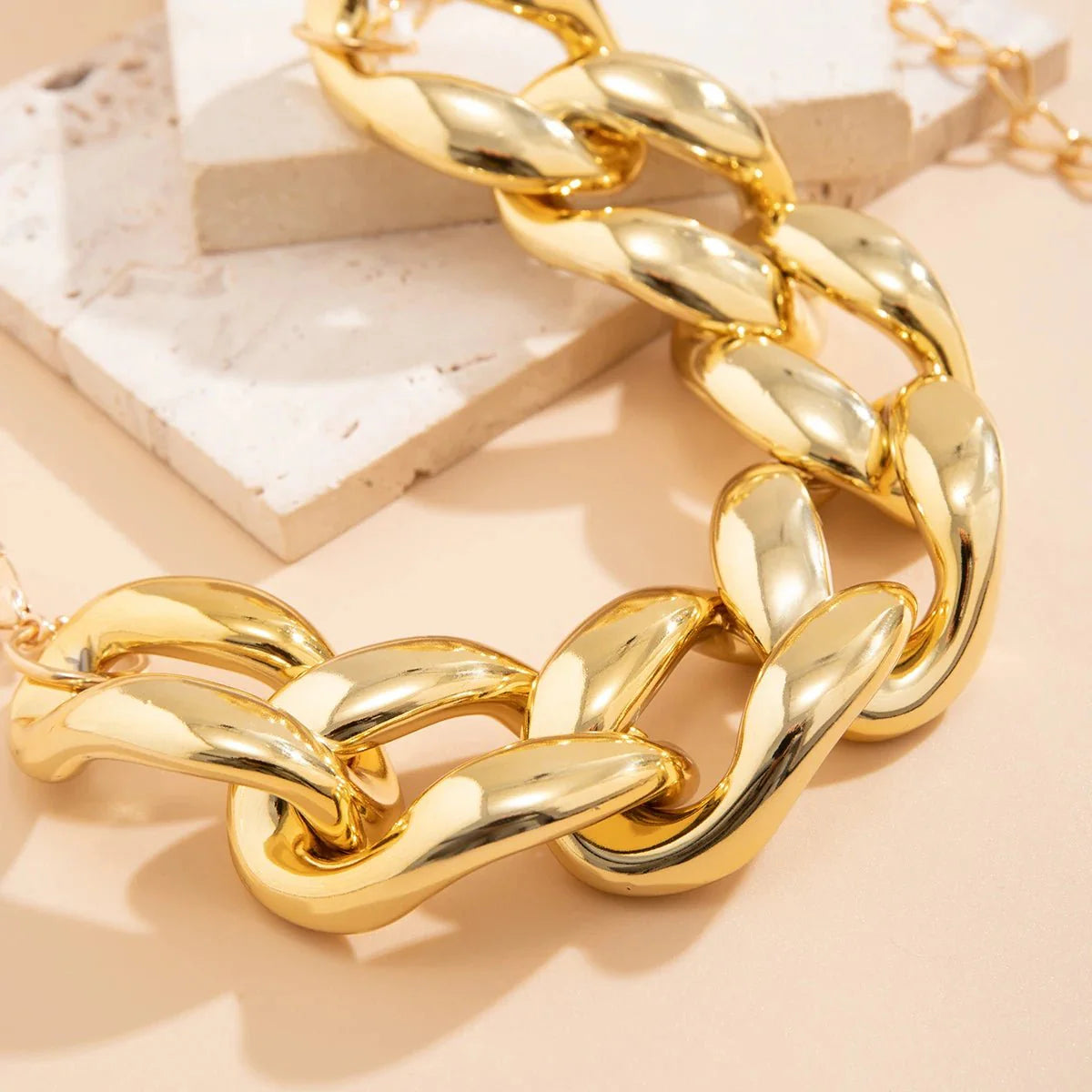 Exaggerated Chunky Cuban Link Choker Necklace