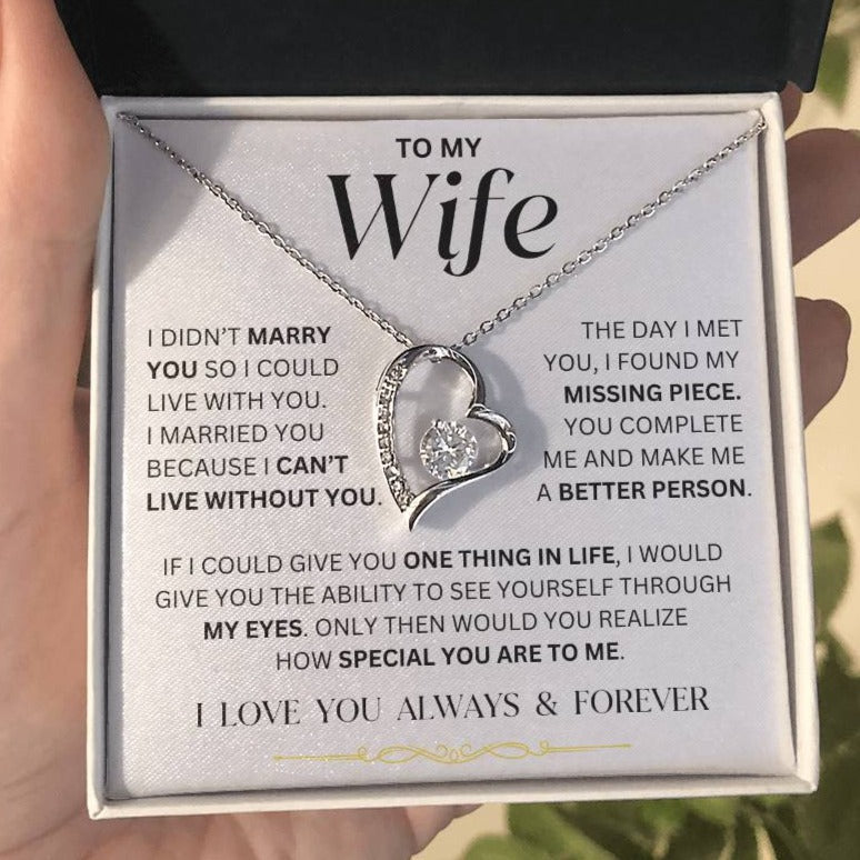 Wife - I Can't Live Without You - Forever Love Necklace