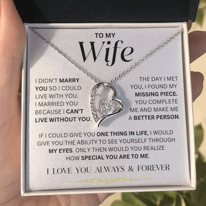 Wife - I Can't Live Without You - Forever Love Necklace