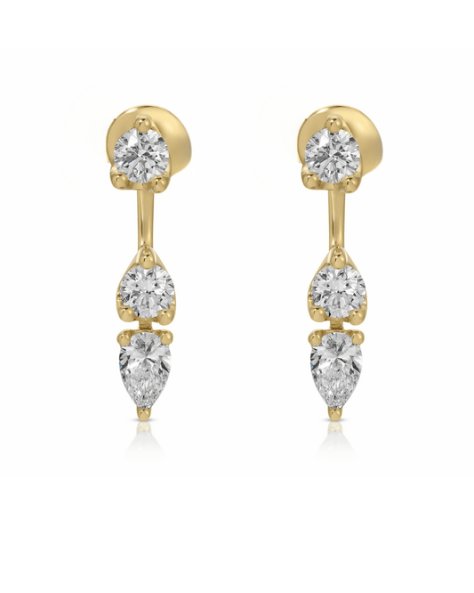 Floating Triple Diamond Studs