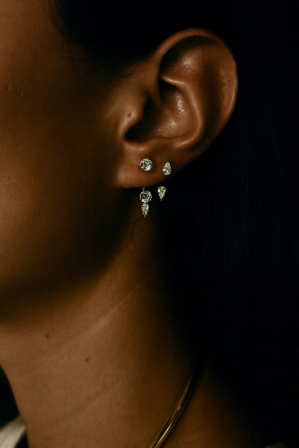 Floating Double Diamond Studs