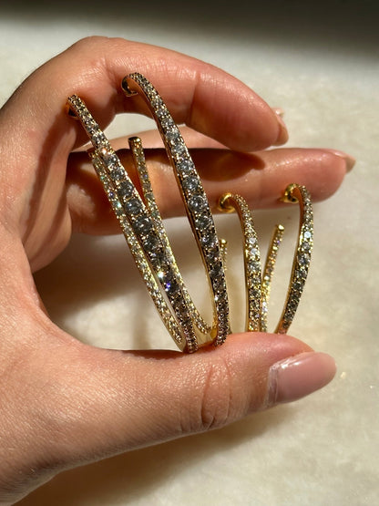 Graduated Diamond Hoops