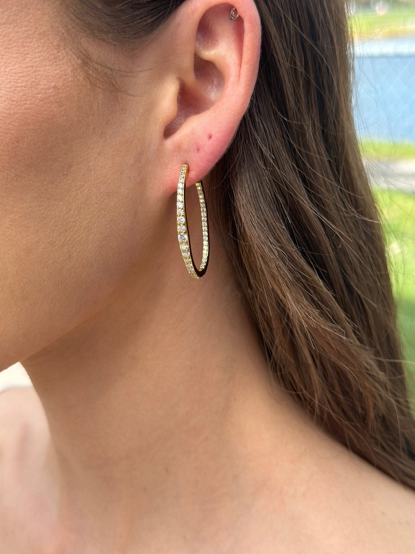 Graduated Diamond Hoops