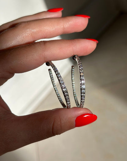 Graduated Diamond Hoops