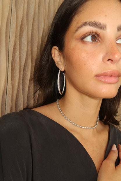 Graduated Diamond Hoops