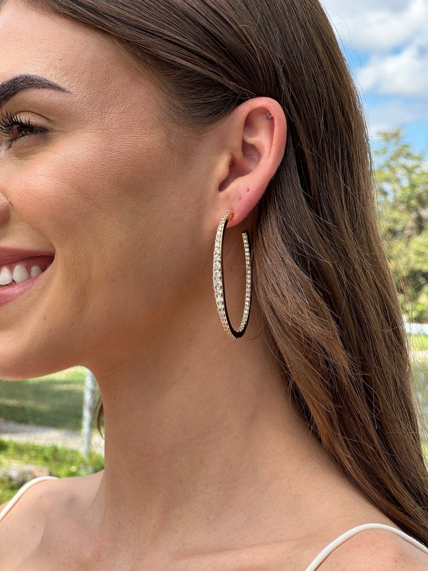 Graduated Diamond Hoops
