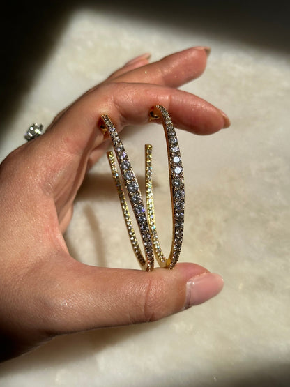 Graduated Diamond Hoops