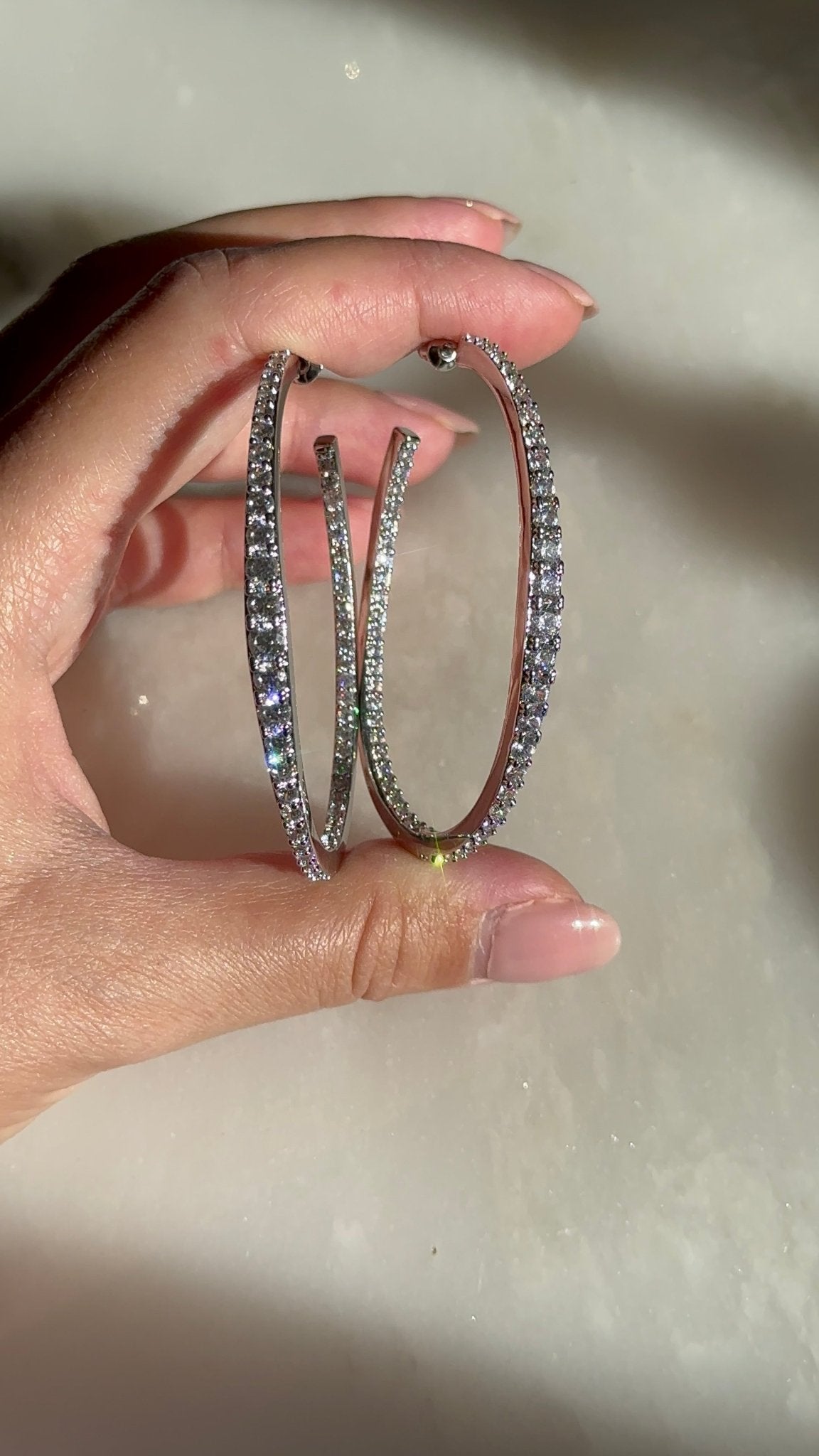Graduated Diamond Hoops