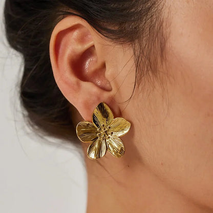 Hibiscus Floral Stud Earrings