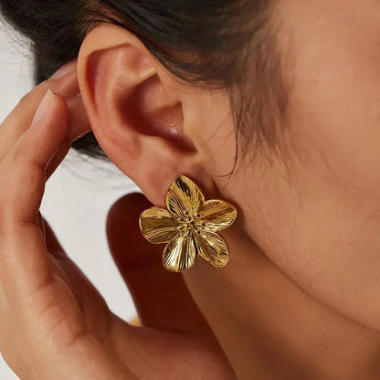 Hibiscus Floral Stud Earrings