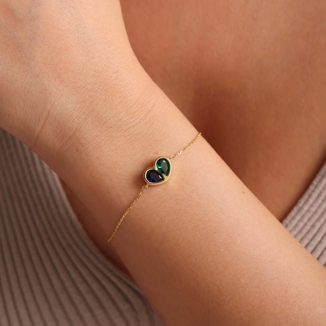 Forever Linked Birthstone Heart Necklace & Bracelet