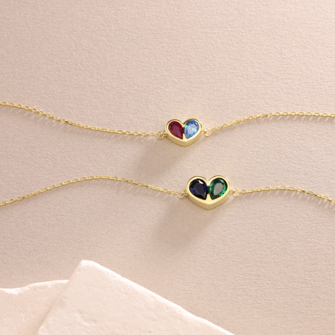 Forever Linked Birthstone Heart Necklace & Bracelet
