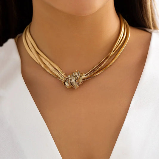 Multi Layered Chain Knot Necklace