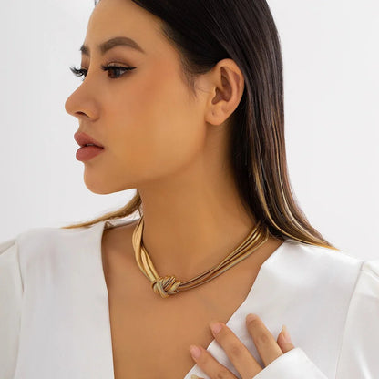 Multi Layered Chain Knot Necklace