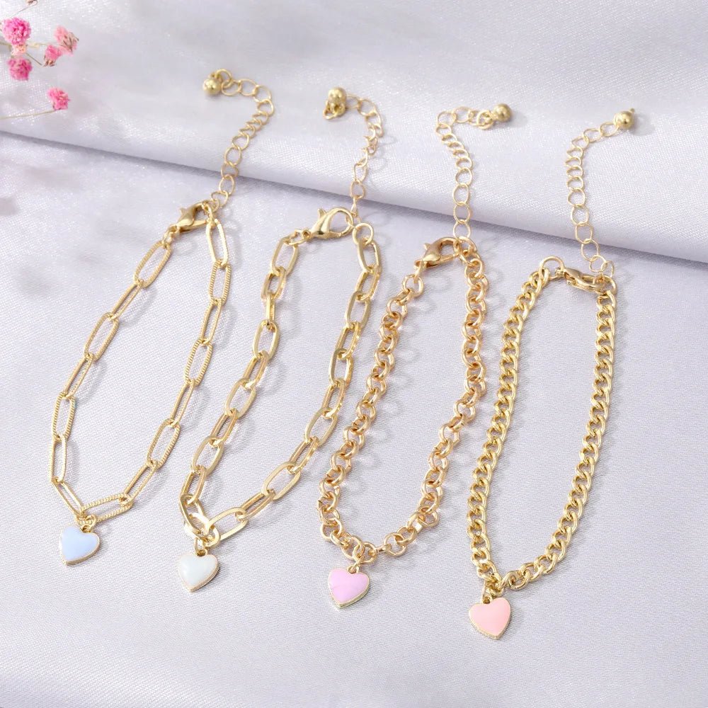 Pastel Heart Bracelet Stack