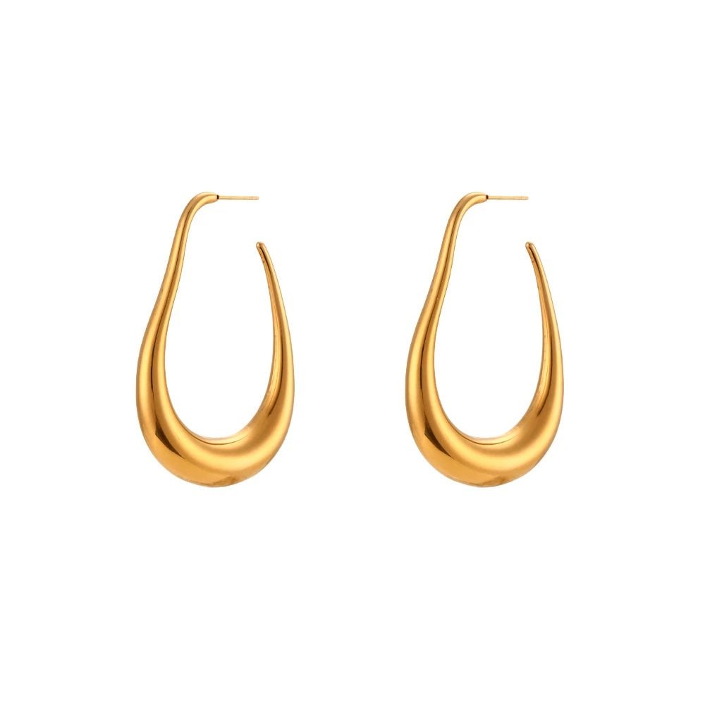 Pear Outlined Hoop Earrings